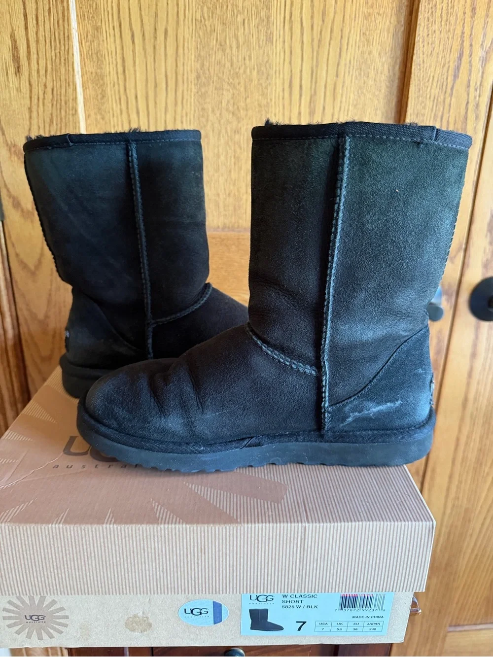 UGG Women’s Classic Short Boots in Black Suede